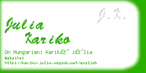 julia kariko business card